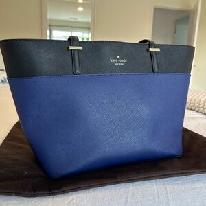 Kate Spade Two-Tone Black and Blue Tote